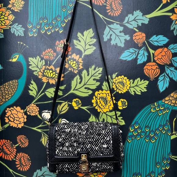 Dolce & Gabbana Tweed & Python Shoulder Bag with Padlock, Made in Italy with COA - Picture 4 of 16